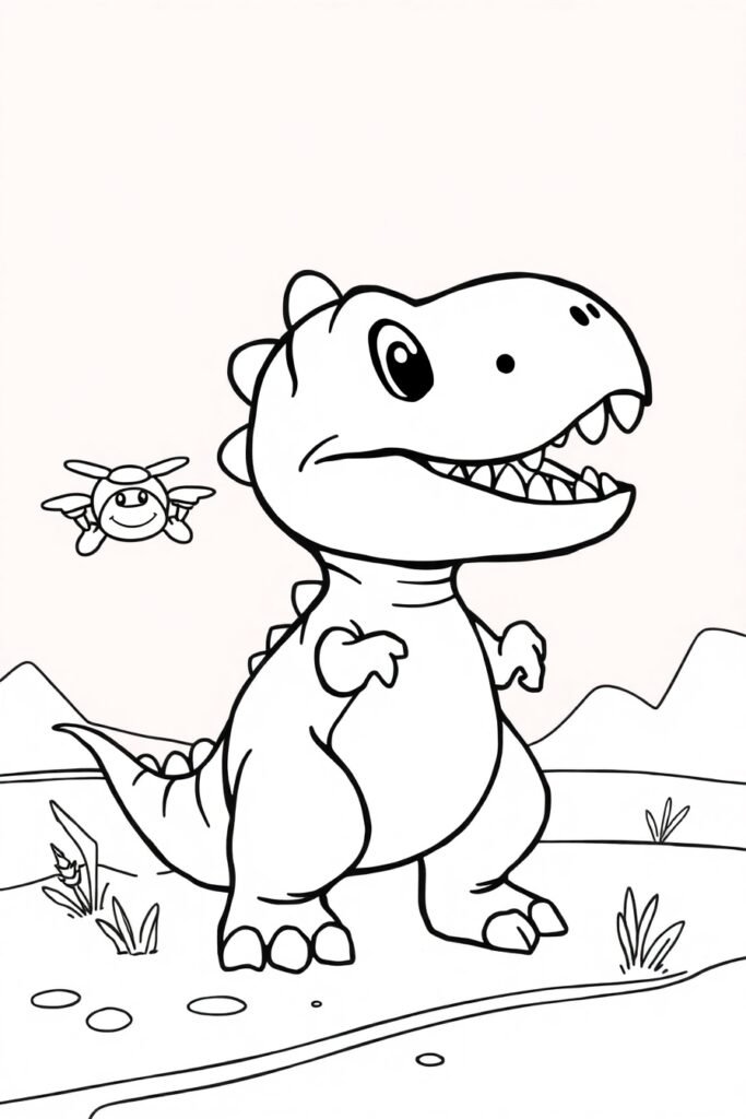 Baby T-Rex Coloring Pages